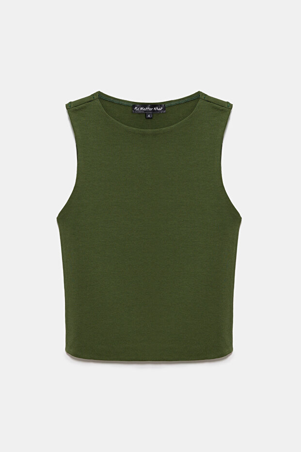 Crew Neck Zero Sleeve Crop