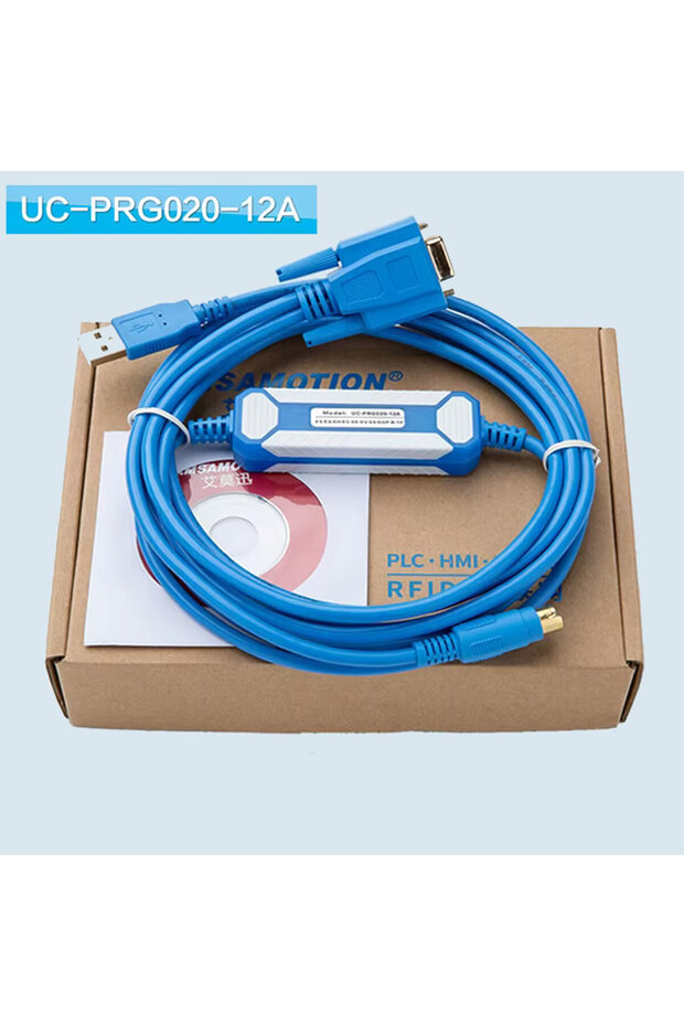 UC-PRG020-12A Delta Usb Plc Programlama Kablosu Round 8Pin DB9 Hmi Text Panel DOP-B AH5xx DVP-SV - 8
