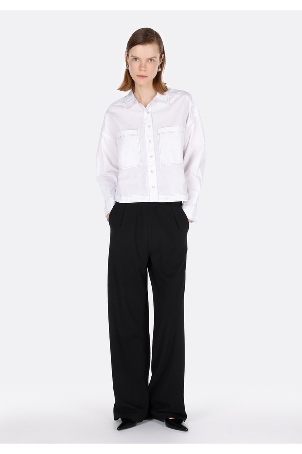Regular Fit Mid Waist Straight Women's Black Sweatpants