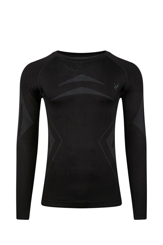 Erkek Heatwave Seamless Baselayer Üst İçilk Siyah/Gri - 1