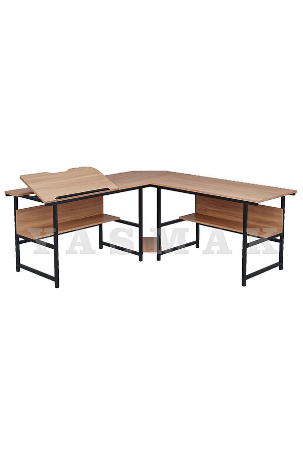 L Tipi bilgisayar ve çalışma masası açılır ayarlanabilir (180x180 yükseklik 75 cm) - 4
