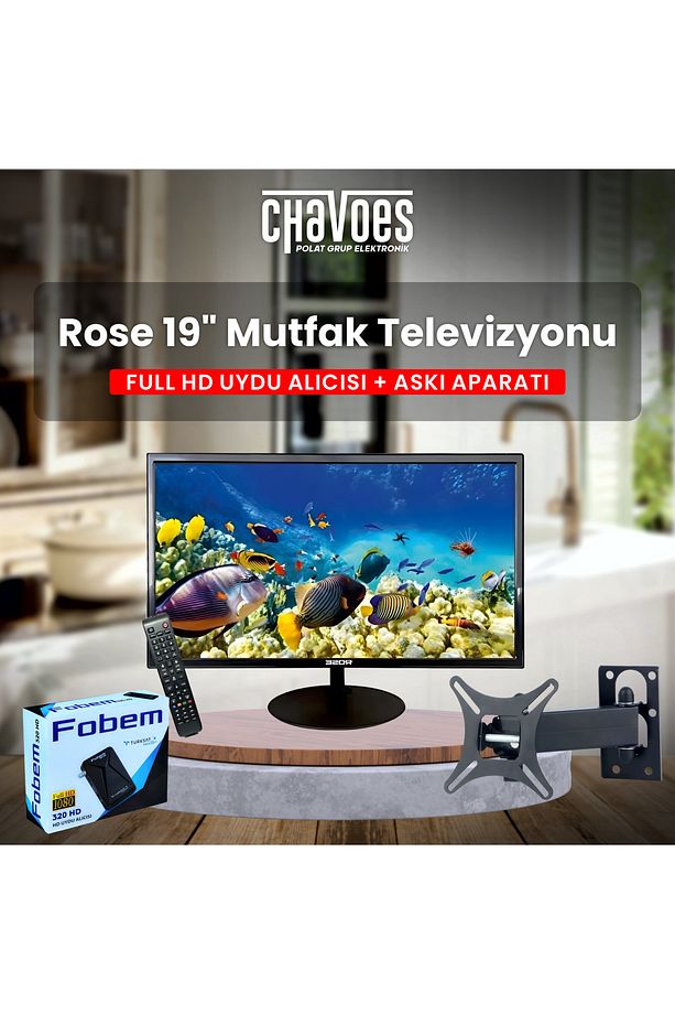 Rose 19" Televizyon-monitör Uydu Alıcısı Askı Aparatı 49 Ekran 12v Full Hd Karavan - Tekne - 1