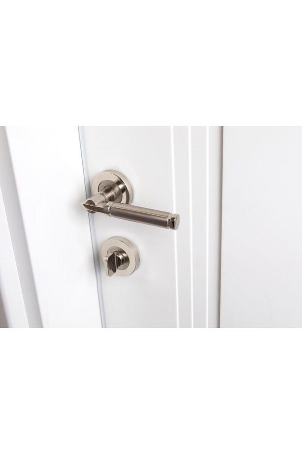 ROZETLİ NİKEL LÜKS PARÇALI WC KAPI KOLU VE KİLİT ( TAKIM HALİNDEDİR) - WC VE BANYO KAPILARI İÇİNDİR. - 2