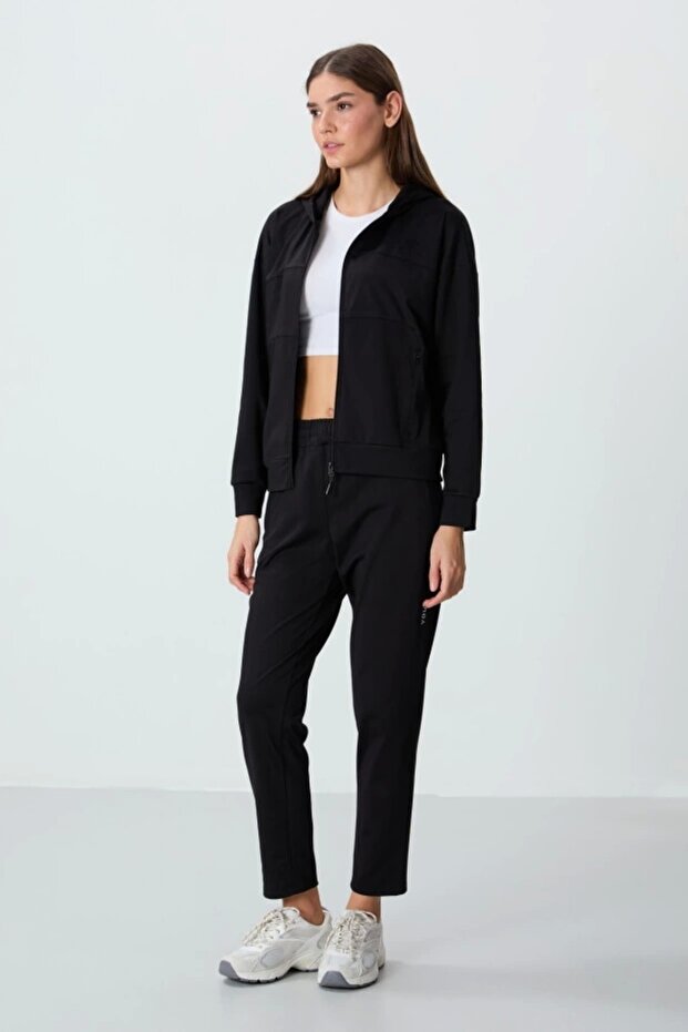 T10By-95306_01 Jacket/Contrasted Pants Track Suit Black