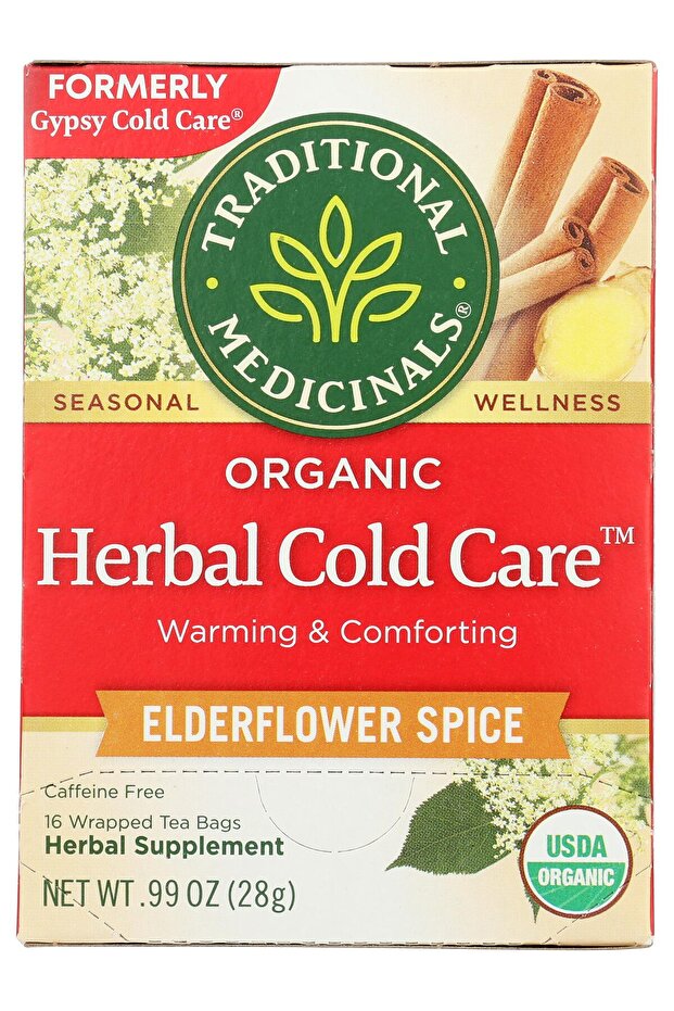 Organic Elderflower Spice Herbal Tea, Warm & Comforting, 16 Tea Bags
