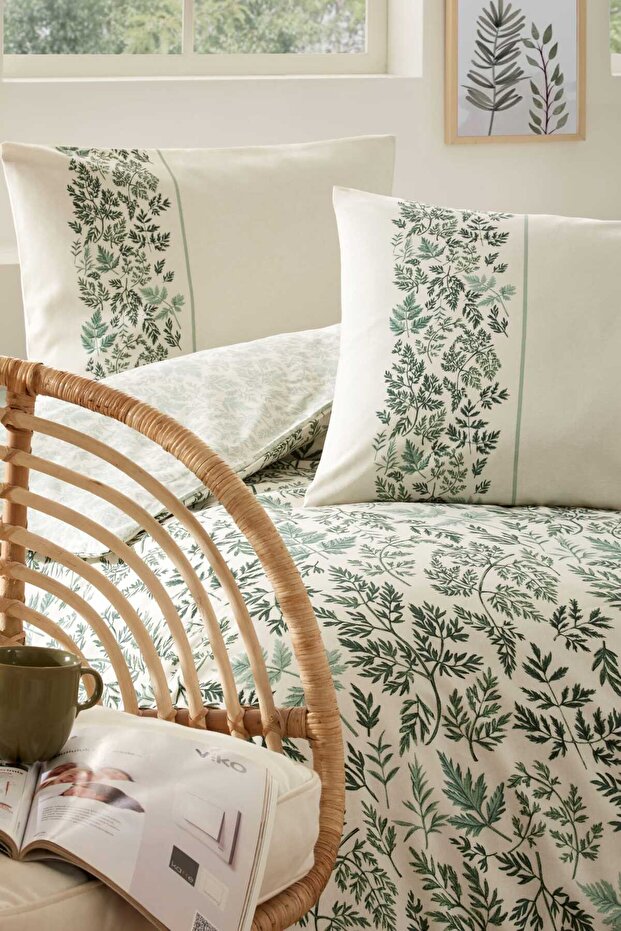 طقم غطاء لحاف مزدوج بنمط أوراق الشجر - 4