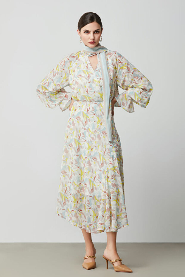 فستان مطبوع غير متماثل - 2