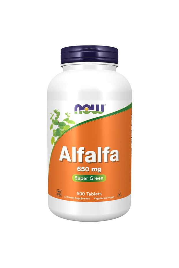 Supplements, Alfalfa 650 mg source of Vitamin K, Green Superfoods, 500 Tablets