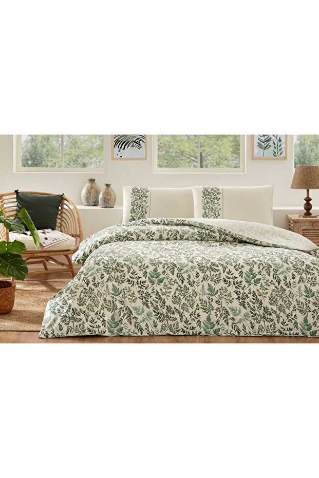 طقم غطاء لحاف مزدوج بنمط أوراق الشجر - 2