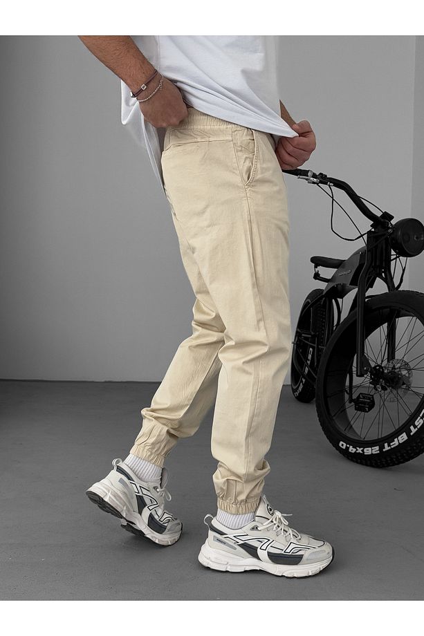 Bej Dizi Dikişli Gabardin Jogger YP-5018 - 5