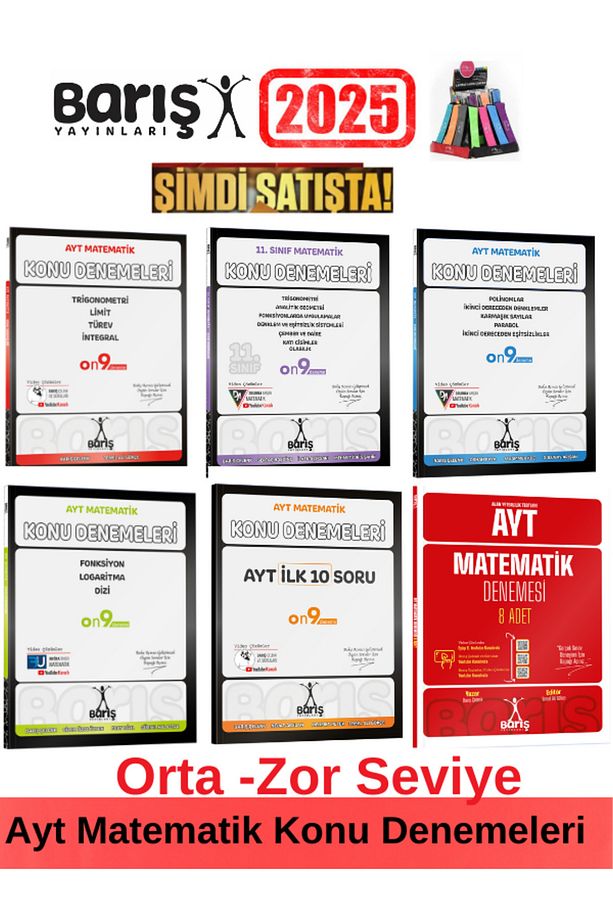 Barış Çelenk Ayt Matematik Konu Denemeler-11.Sınıf Konu Deneme-Ayt Deneme 8 Li Deneme Seti(6 Kitap) - 1