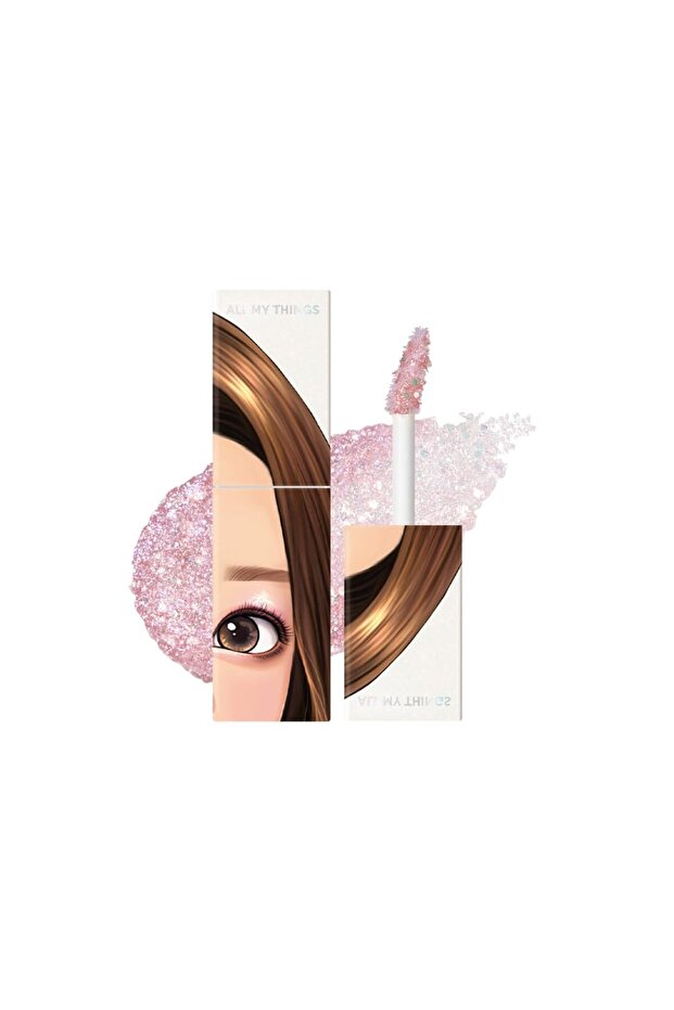 True Beauty - Pink Gold Glitter Eyeshadow | K-Drama Makeup, Pigmented, Long-Lasting Shimmer