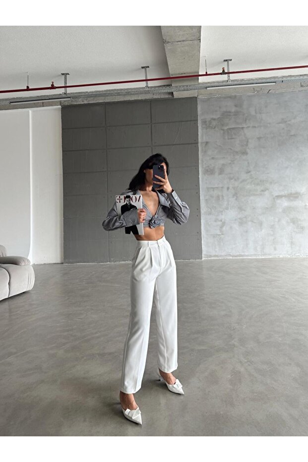 Tek Pile Kumaş Pantolon - 3