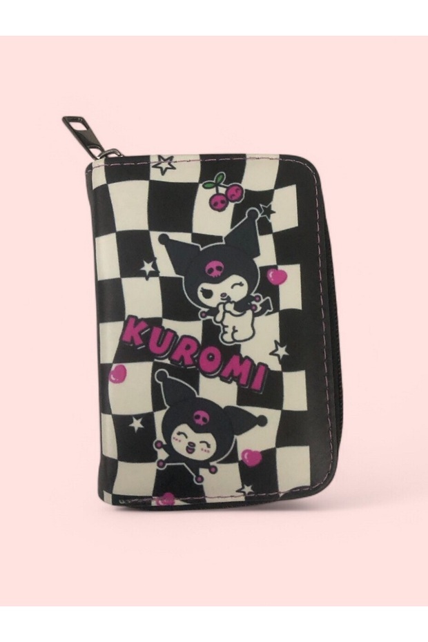 Kuromi Girl's Wallet with Interior Compartment and Zipper