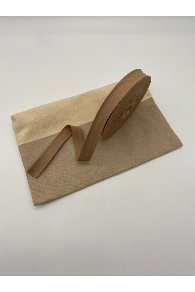 100% Cotton (Koton) Bias Tape Milk Coffee Color 25 Meters Length-2 cm Width-Verev Layered Bias Tape No:12