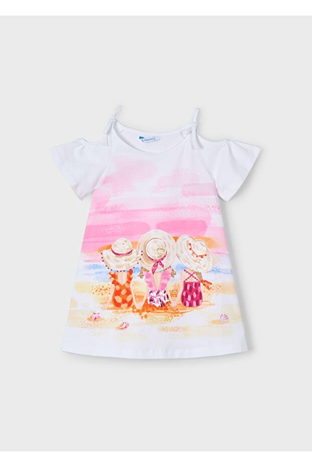 Shoulder Detailed Girl's Dress_Mnvs3963