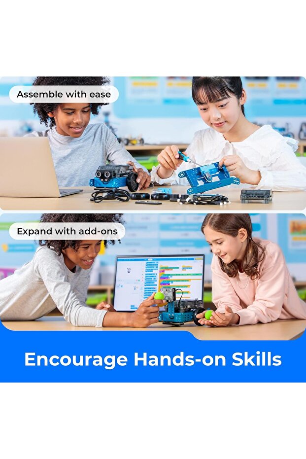 روبوت البرمجة mBot2 للأطفال، روبوت التعلم بالذكاء الاصطناعي يدعم برمجة Scratch وPython - 7