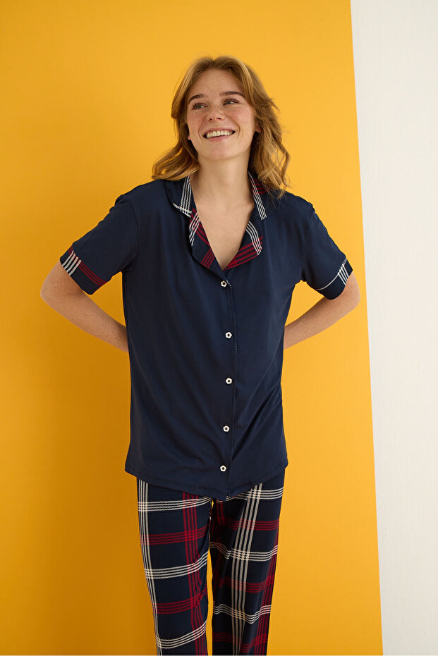 BAMBOO DÜĞMELİ PİJAMA TAKIMI - 2