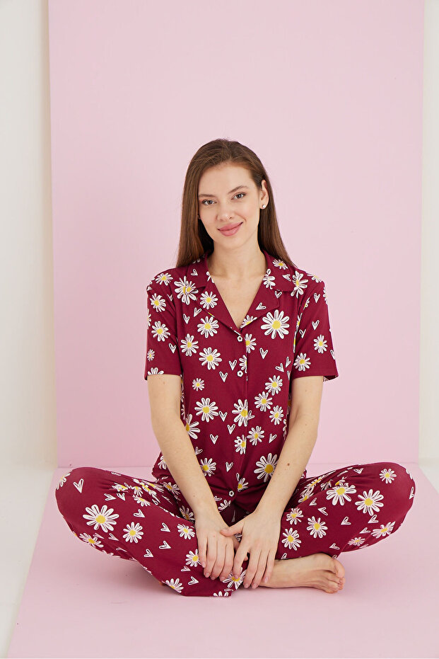 BAMBOO DÜĞMELİ PİJAMA TAKIMI - 1