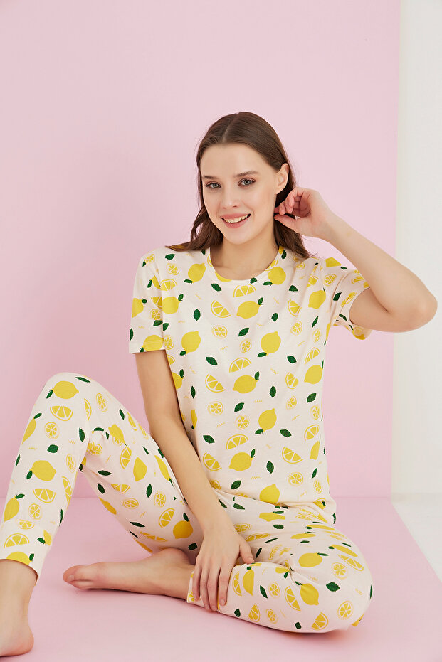 طقم بيجامة ممشط - 1