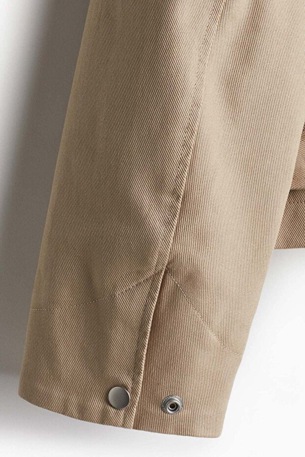 سترة من قماش التويل بياقة مبطنة - 3