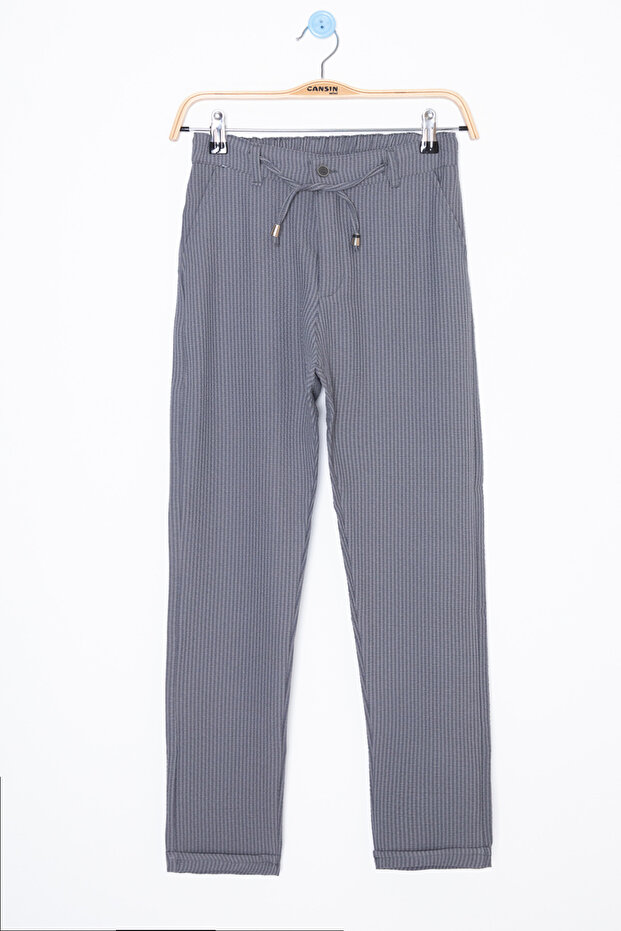 Smoked Waist Tie-Up Double Leg Boys' Jogger Pants 20039