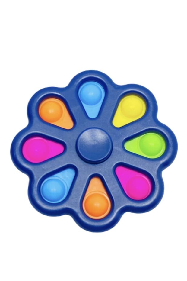 Popit Stres Çarkı Fidget 8 Popit Li Push Bubble Mavi - 1