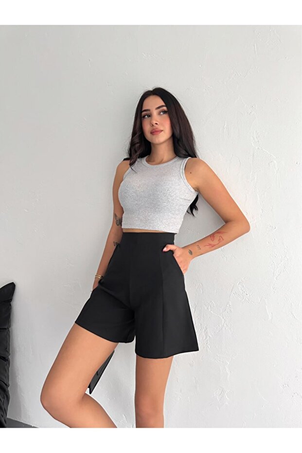 Women's Back Zipper Detailed City Boy Shorts