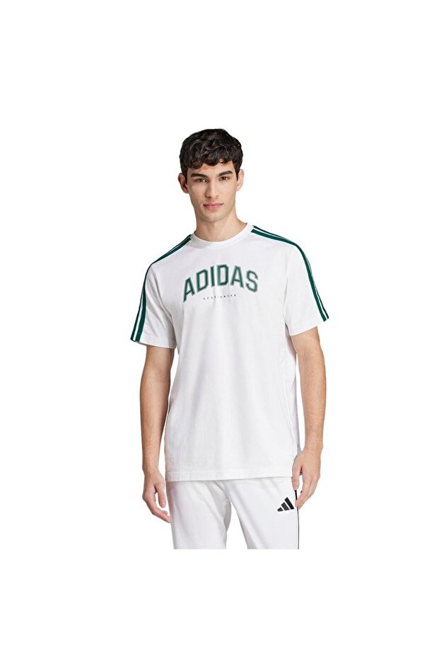 Erkek Beyaz Graphıc Tee (short Sleeve M C Colleg Tee Jj3868 - 1