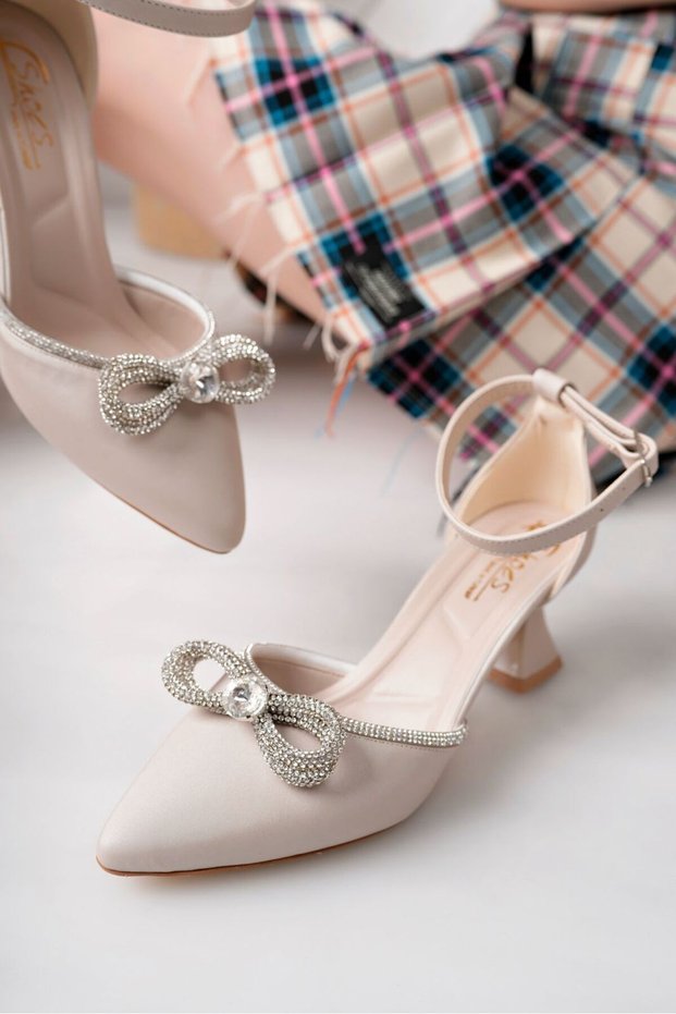 014-Women's Evening Dress Shoes with Bow, Stylish and Comfortable