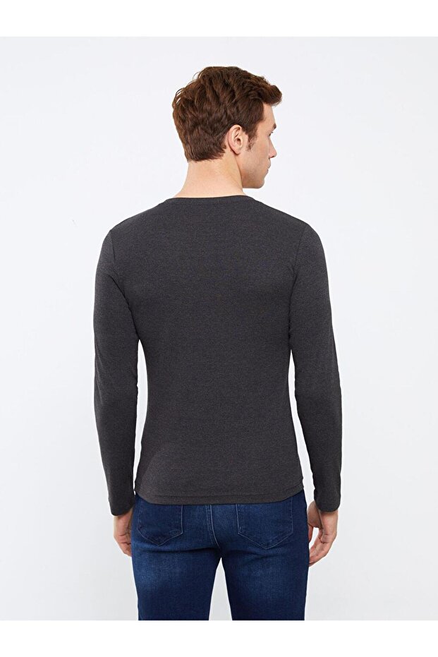 Bisiklet Yaka Uzun Kollu Erkek Sweatshirt (W3) - 4