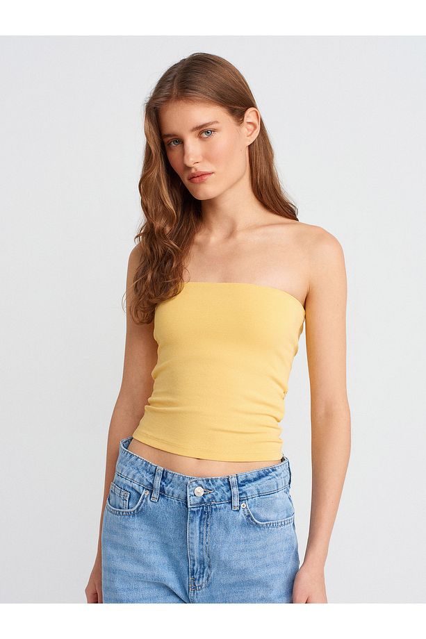 20659 Crop Top-Sarı - 1