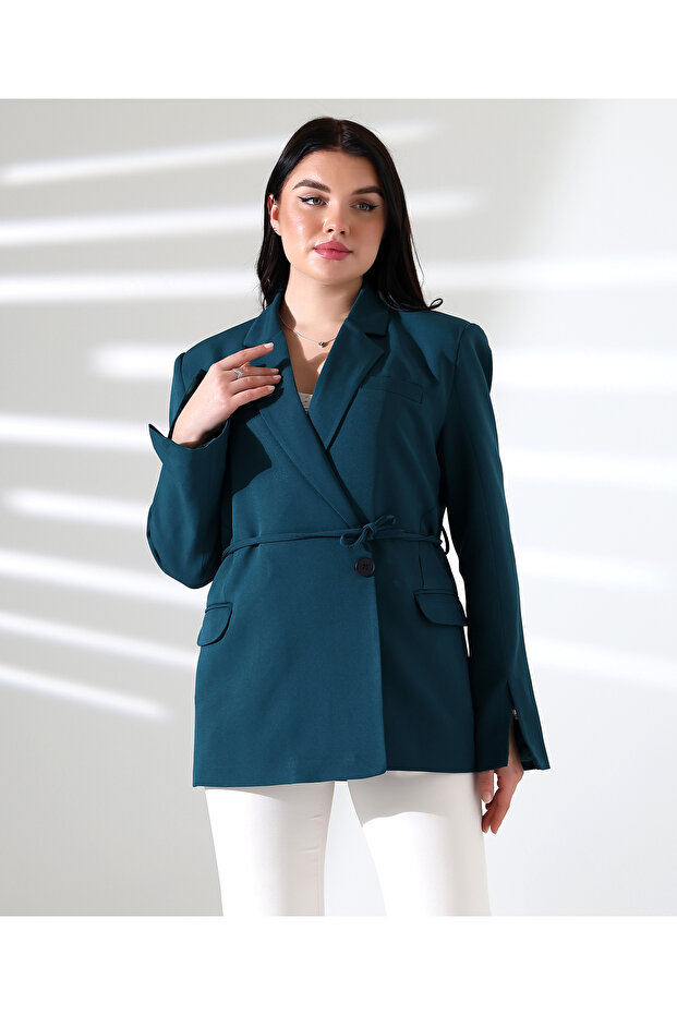 1 Button Belted Jacket New Season - 2