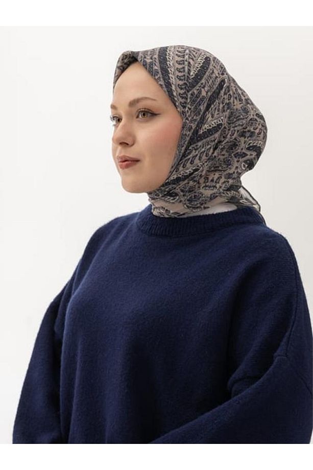 KADIN SOFT RENKLİ DESENLİ PAMUK EŞARP - 1