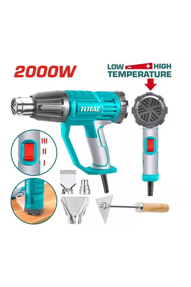 TB200561 Led Ekranlı Sıcak Hava Tabancası 600° C  2000 W Güç Hava Akışı 450 L Kablolu 1 Adet - 4