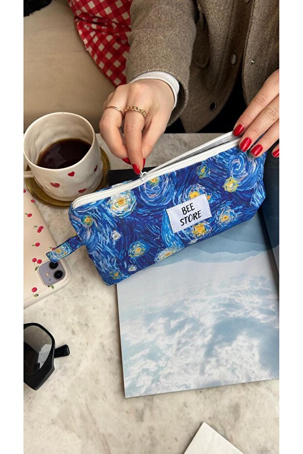 Van Gogh Starry Night Patterned Pencil Case - 2