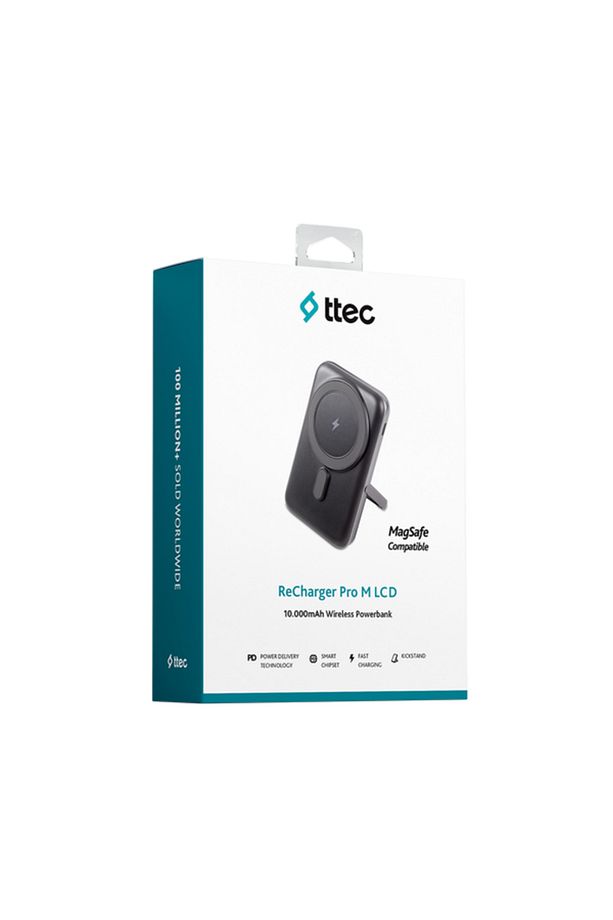 ReCharger Pro M LCD 10.000mAh MagSafe PD 20W USB-C Dahili Kablolu Stantlı Hızlı Şarj Aleti - 2