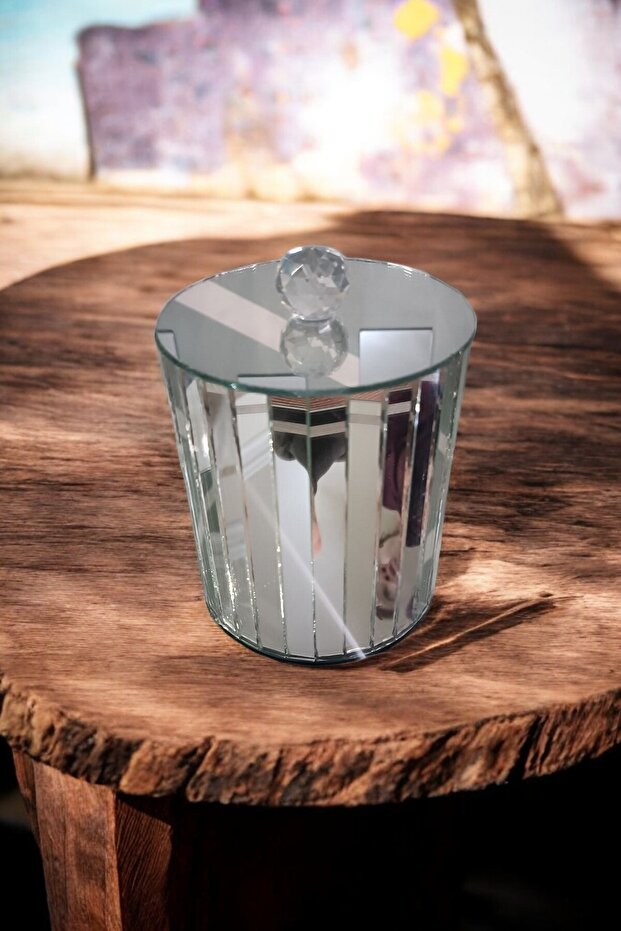 Decorative Multi-Purpose Silver Mirrored Storage Box-Container - 4