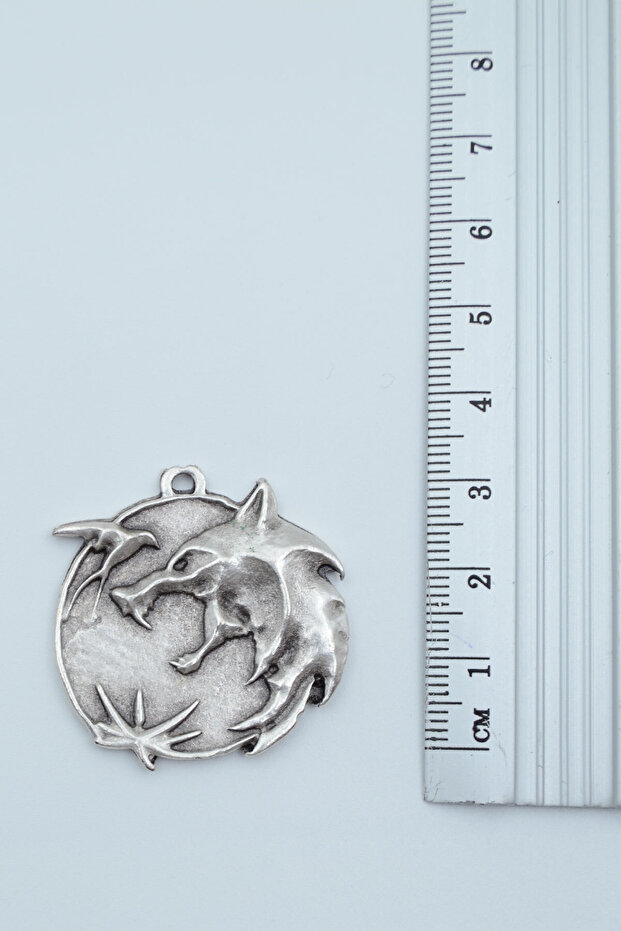 3'lü Witcher Çember Madalyon 3 Boyutlu Gümüş Kaplama Kolye Seti - 4