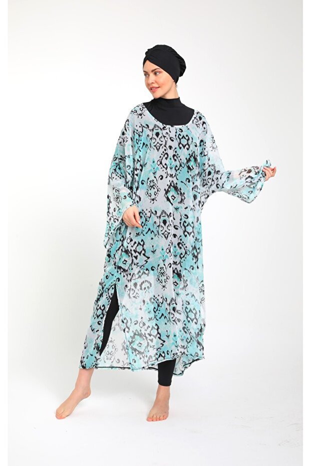 المعطف الشيفون المنقوش 3785 - 4