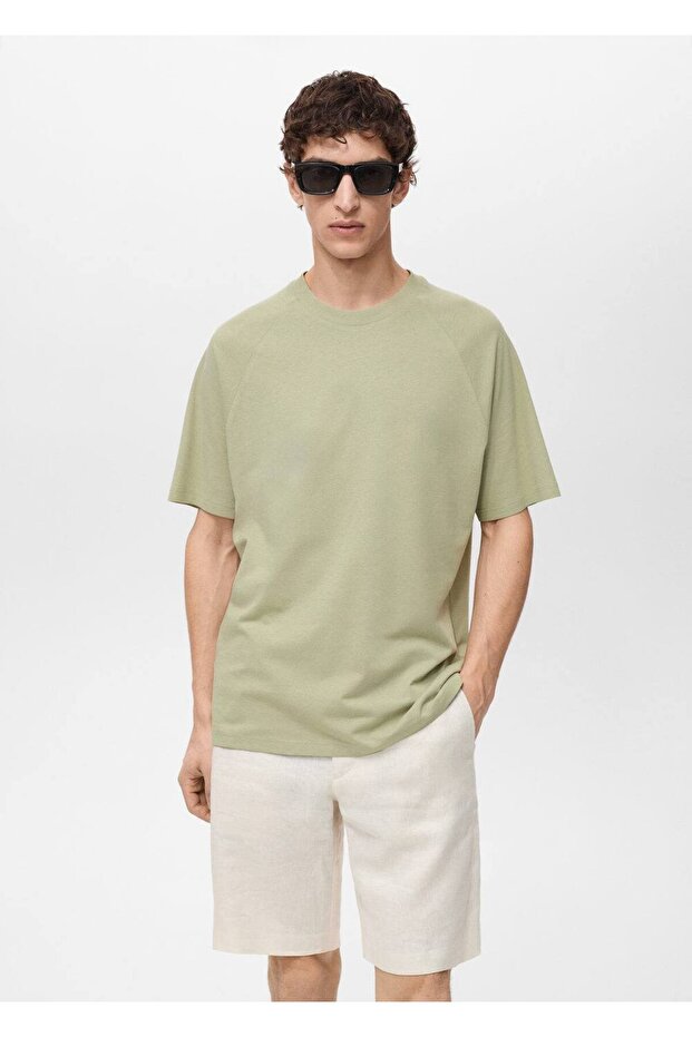 Relaxed fit pamuklu tişört - 1