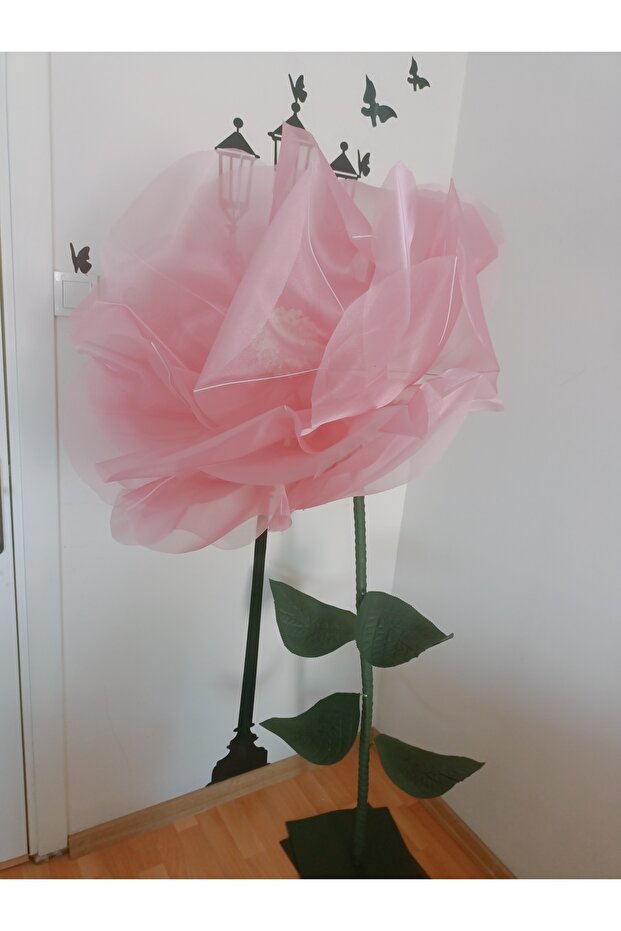 Dev tül çiçek pembe - 5