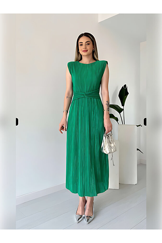 Bel Detaylı Piliseli DANIEL Elbise - 4