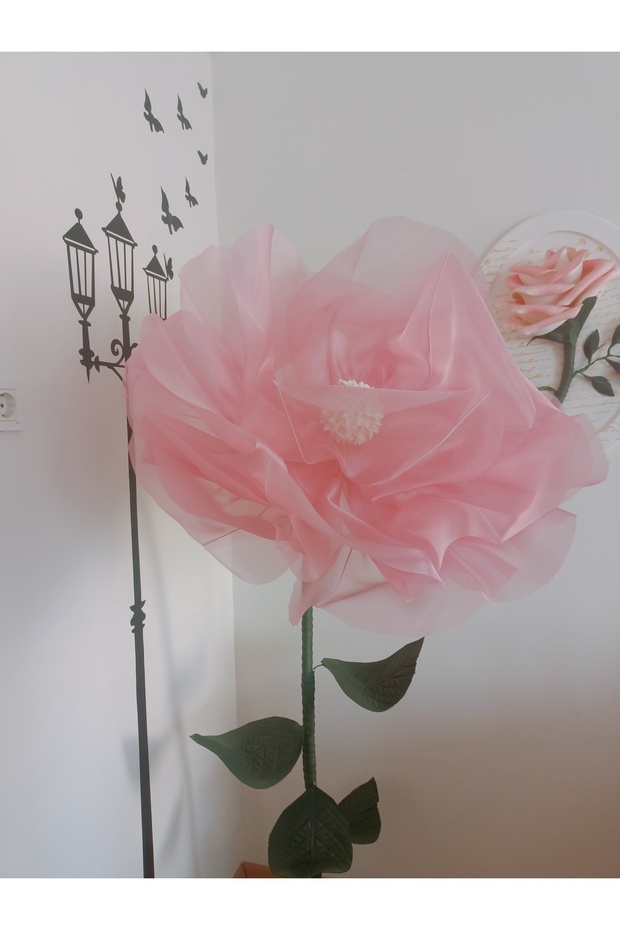 Dev tül çiçek pembe - 4