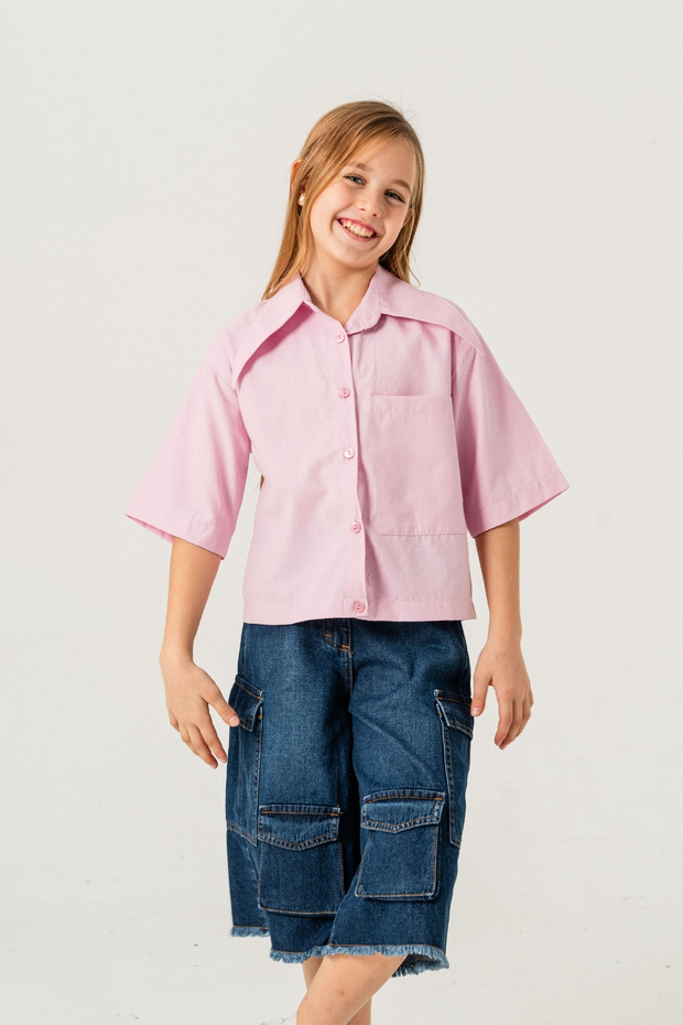 Girl's Long Collar Shirt 3157