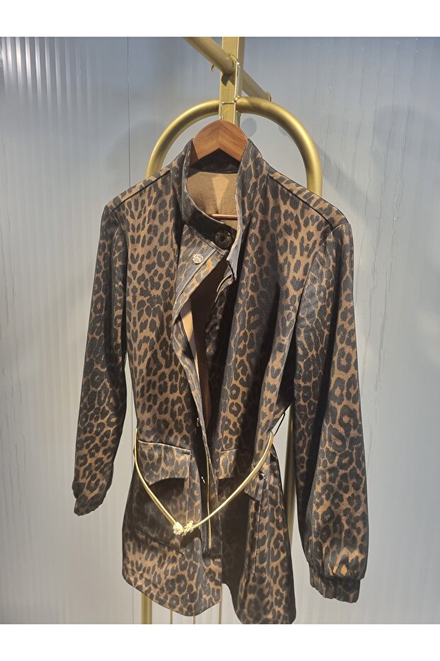Aslan Detaylı Leopar Ceket - 1