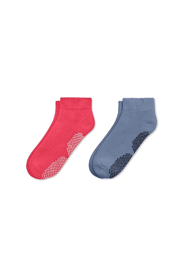 Pack of 2 Organic Cotton-Seamless-Thick (Towel) Pilates, Yoga and Dance Socks
