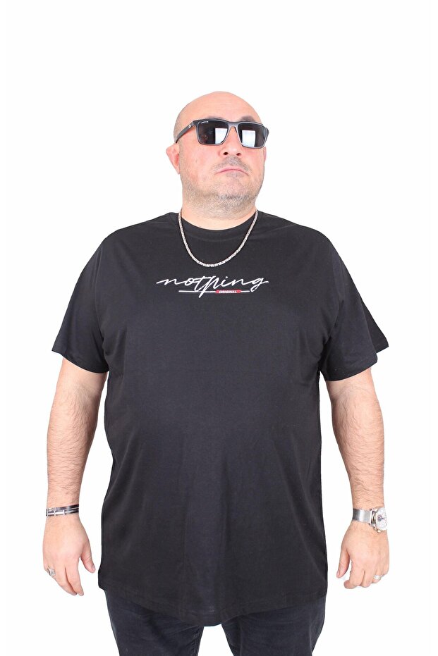 Men's Oversized Crew Neck T-Shirt Nothing 25173 Black