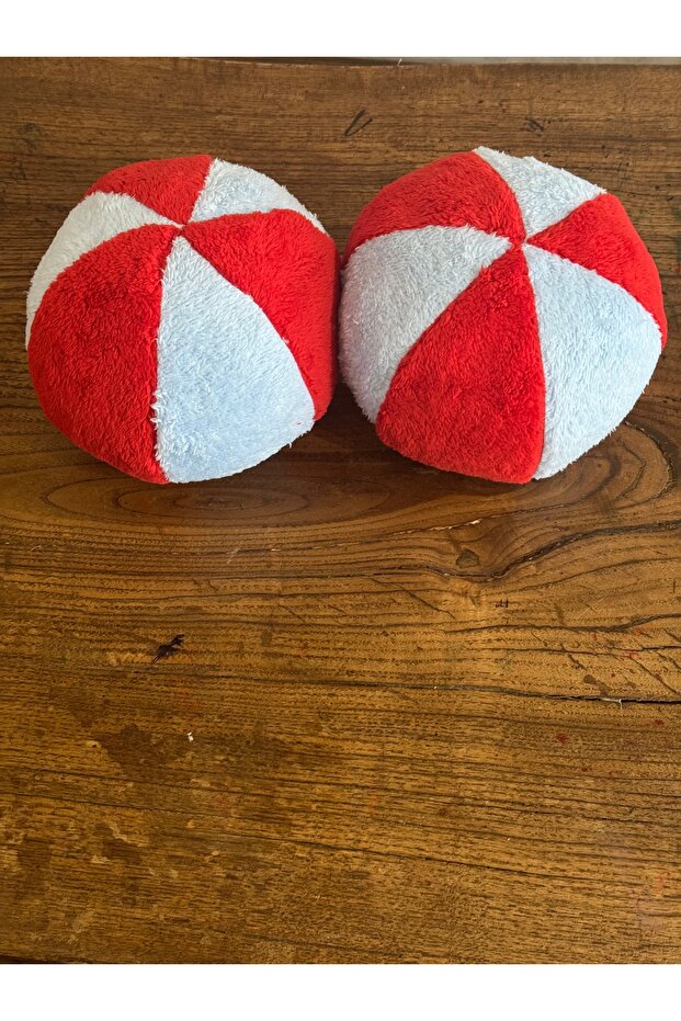 Plush Ball Pillow - Red & Blue 2 Pc