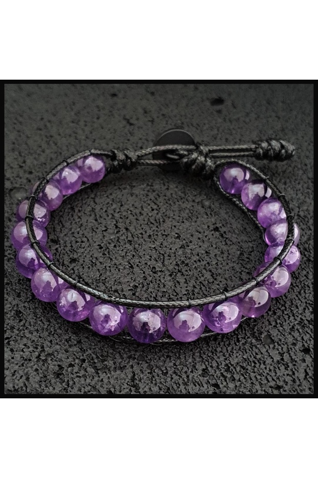 Amethyst Single Spiral Bohemian Bracelet